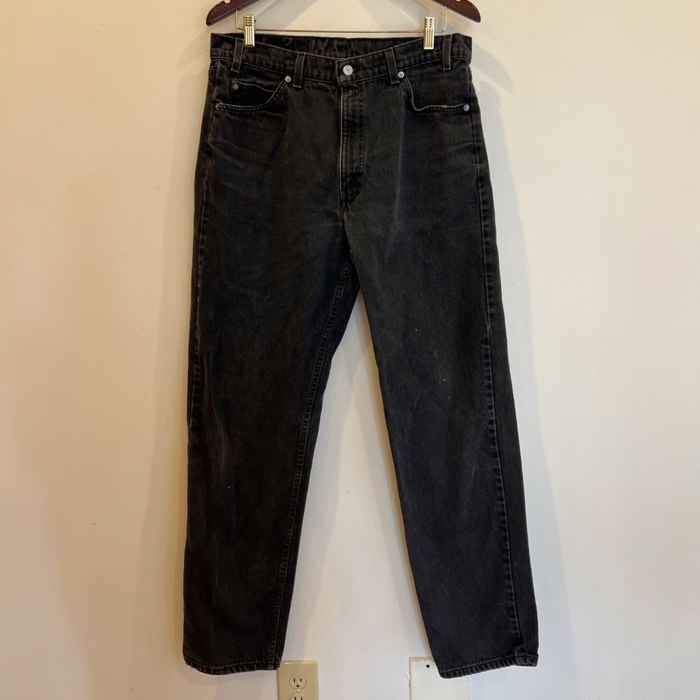 Vintage 90s Levis Jeans 36x34 Black 550 Relaxed Fit Tapered Leg Orange Tab USA